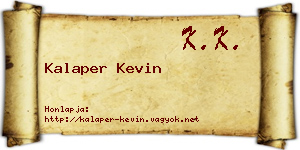 Kalaper Kevin névjegykártya