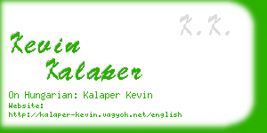 kevin kalaper business card